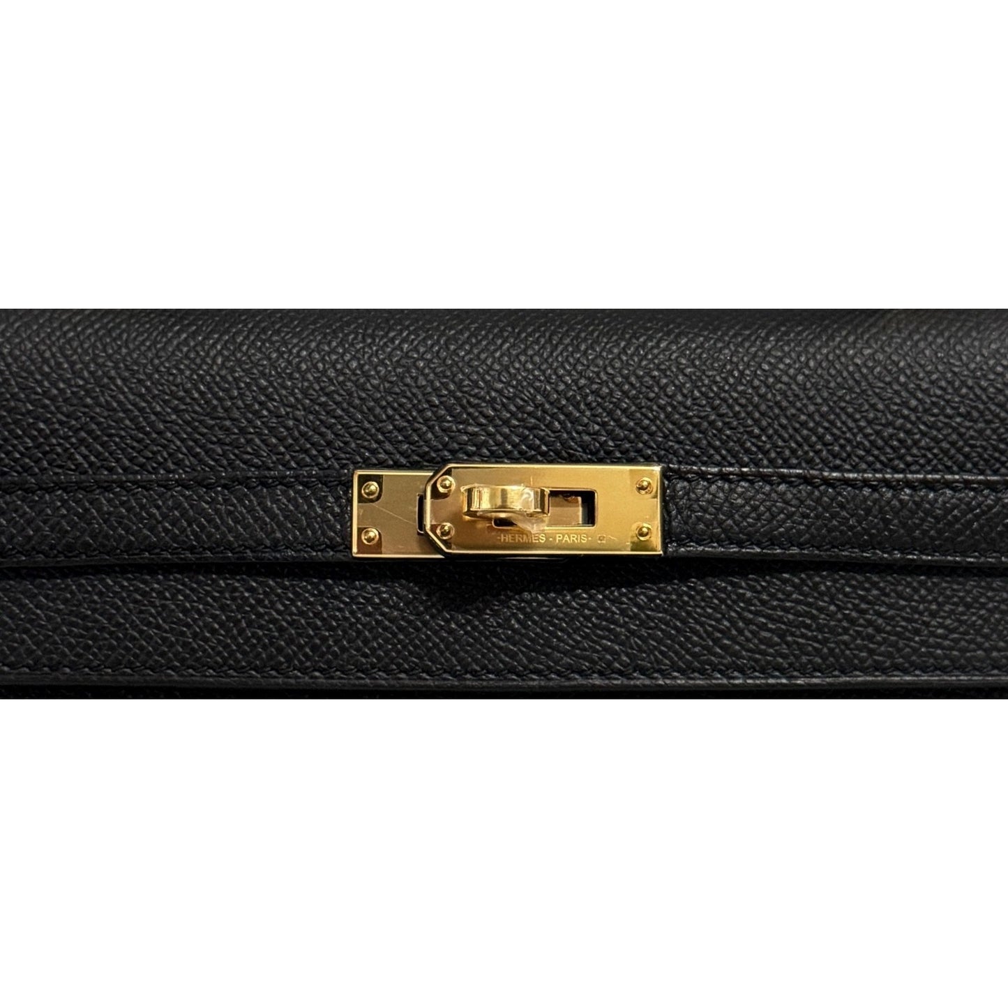 Hermes Kelly 25 Sellier Black Noir Epsom Leather Gold Hardware