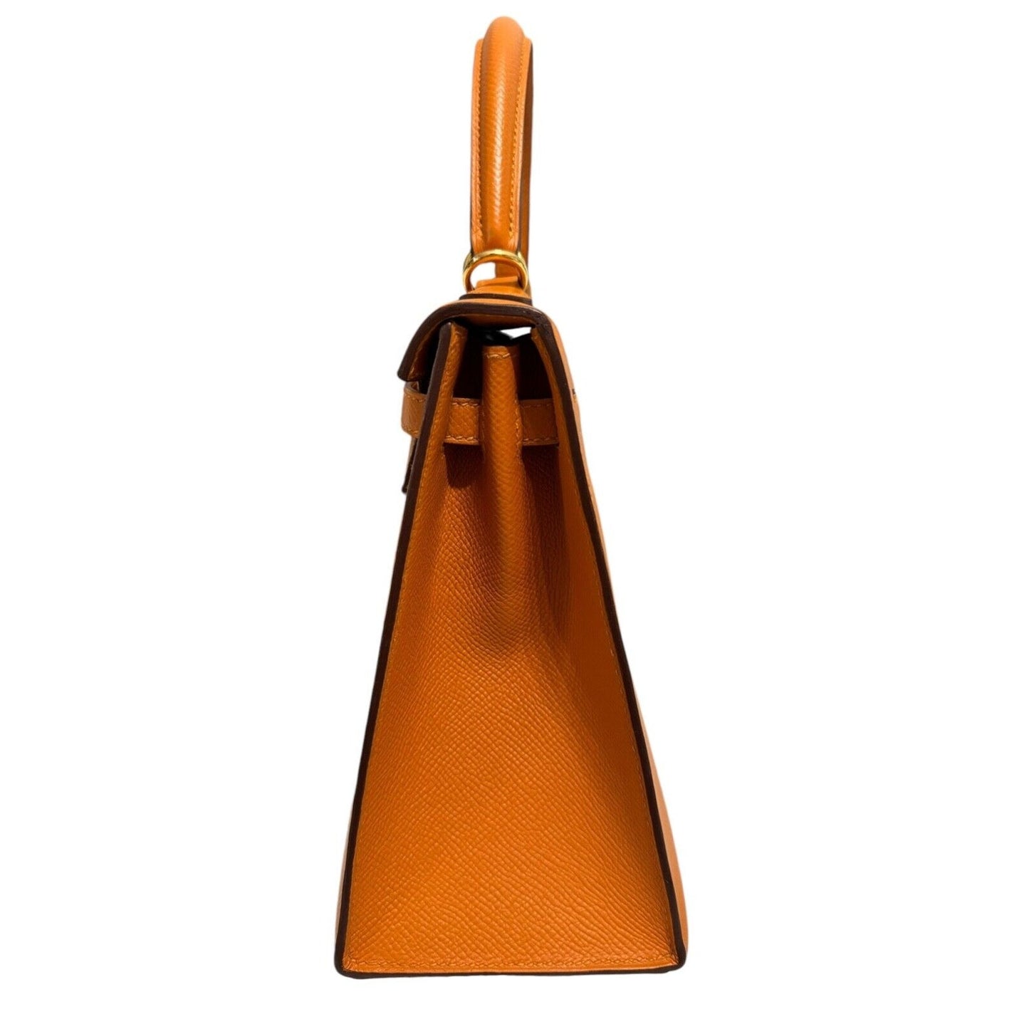 Hermes Kelly 25 Sellier Apricot Orange Epsom Leather Gold Hardware