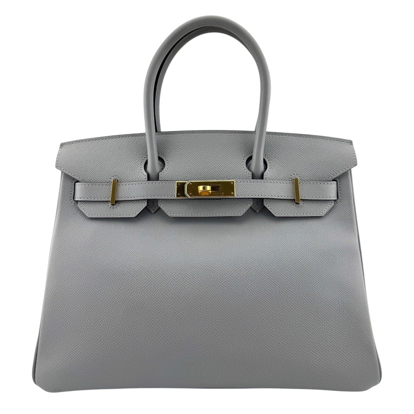 Hermes Birkin 30 Blue Glacier Gray Epsom Leather Gold Hardware RARE
