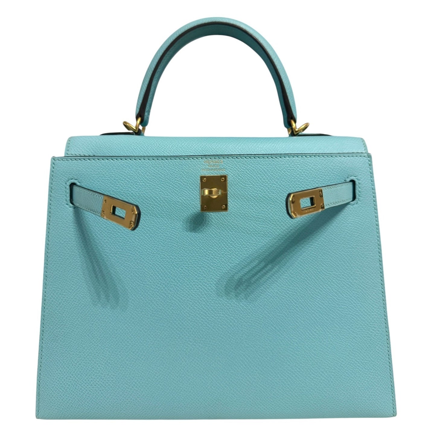 Hermes Kelly 25 Sellier Blue Atoll Tiffany Blue Epsom Leather Gold Hardware Rare