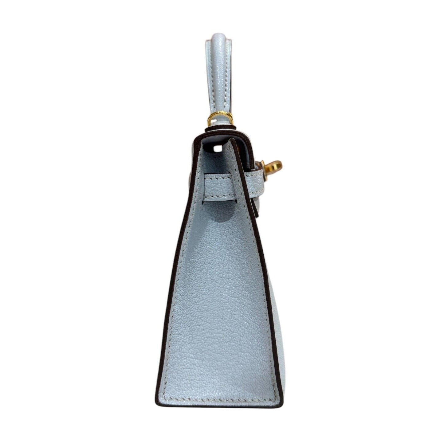 Hermes Kelly Mini 20 Bleu Blue Brume Baby Blue Chèvre Leather Gold Hardware RARE