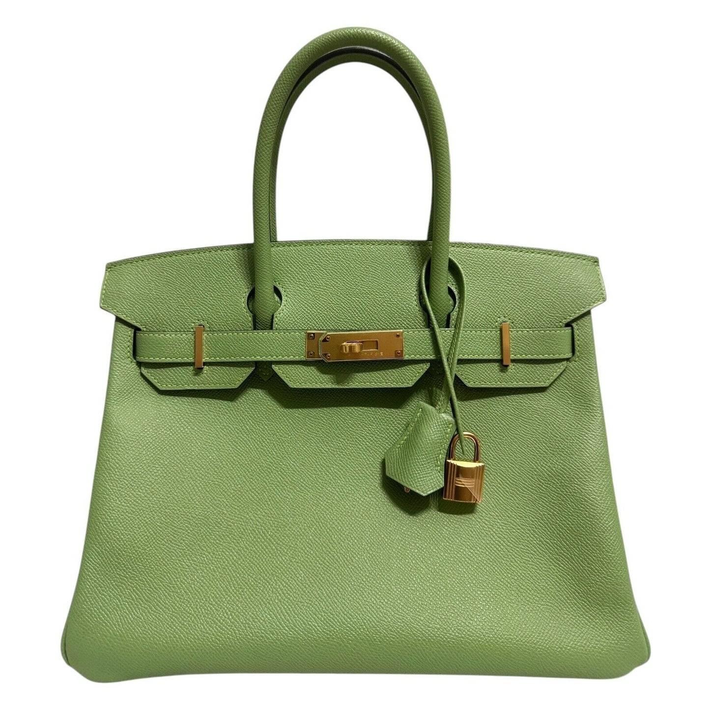 Hermes Birkin 30 Vert Criquet Green Epsom Leather Gold Hardware Handbag