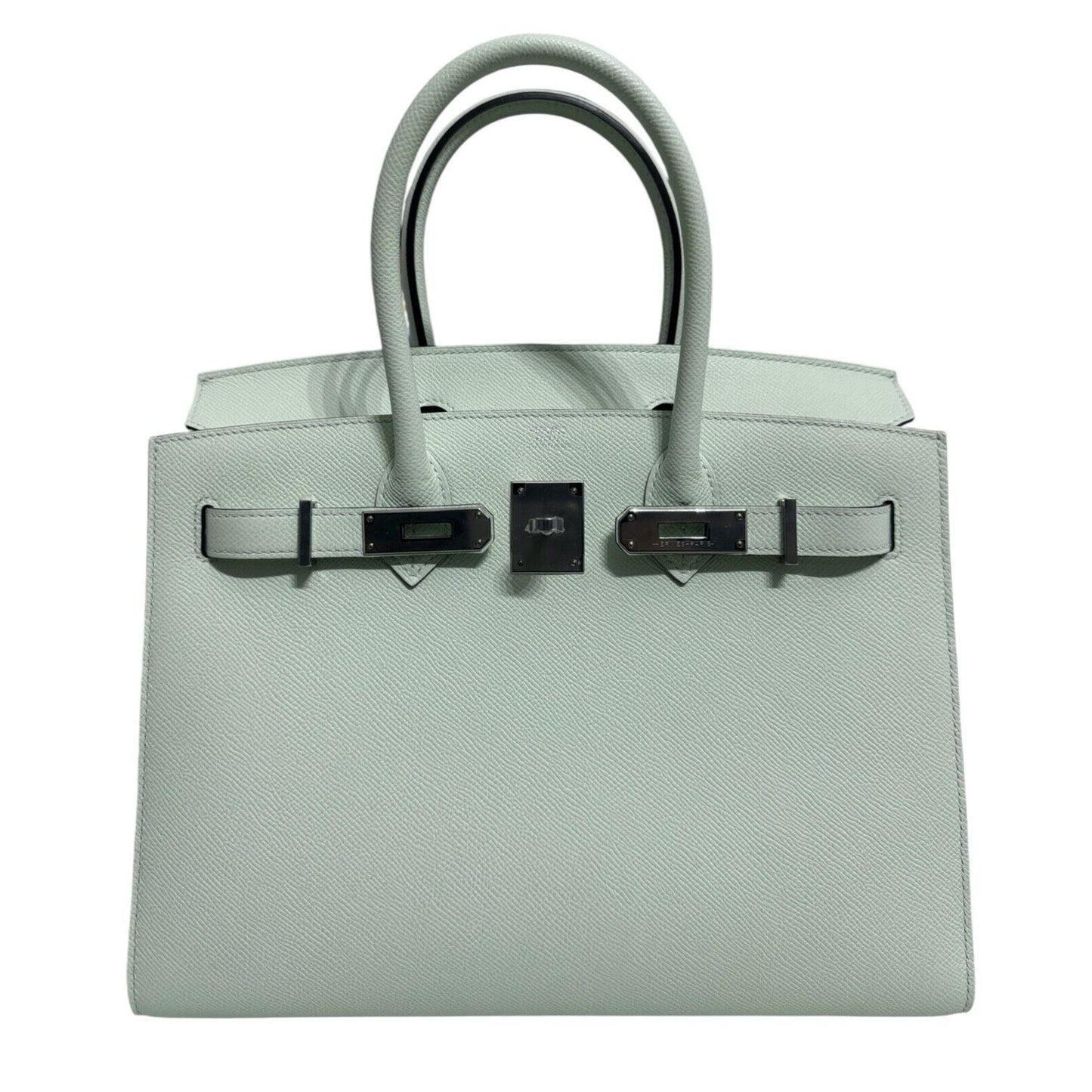 Hermes Birkin 30 Sellier Vert Fizz Green Epsom Leather Palladium Hardware NEW