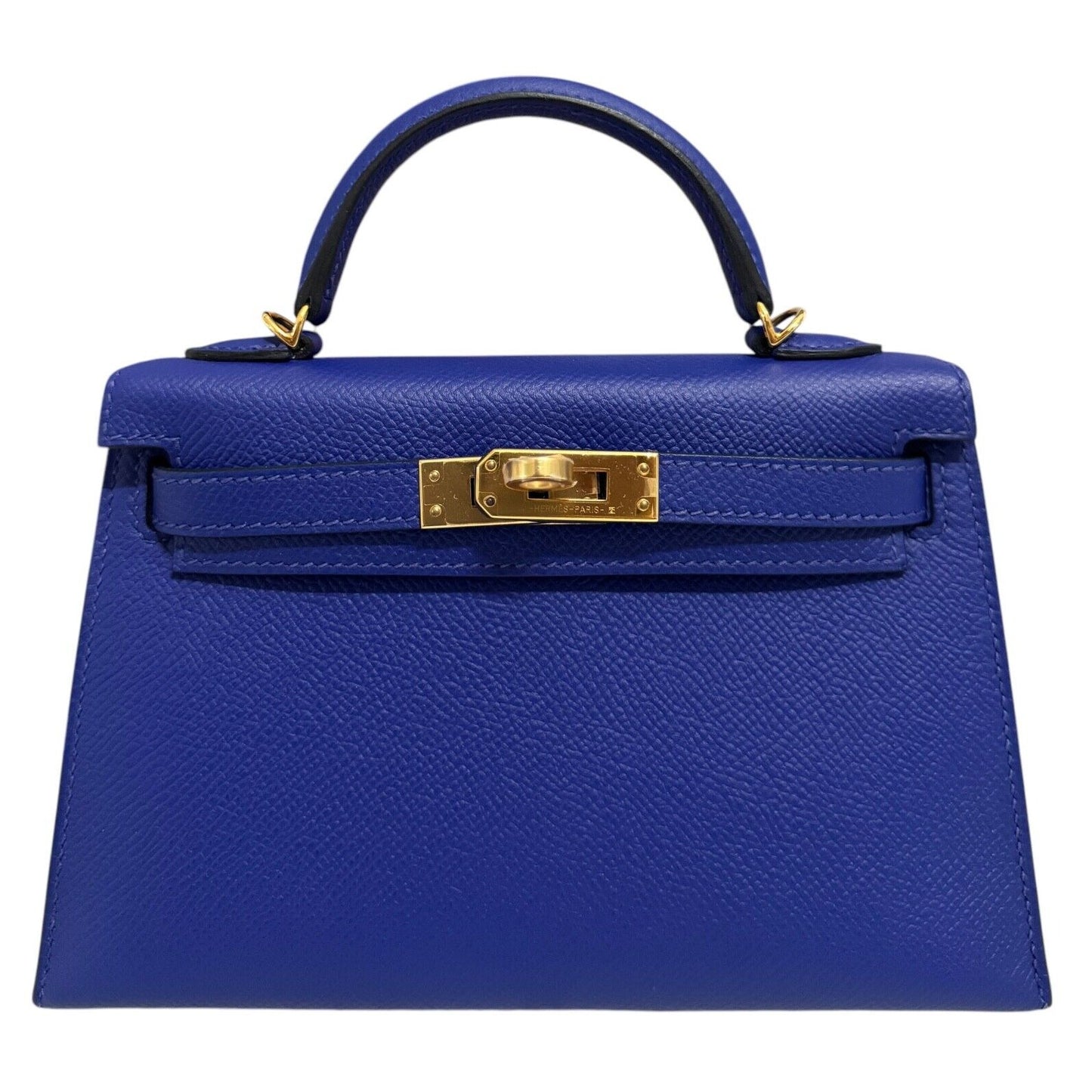 Hermes Kelly Mini 20 Bleu Electrique Blue Electric Epsom Leather Gold Hardware