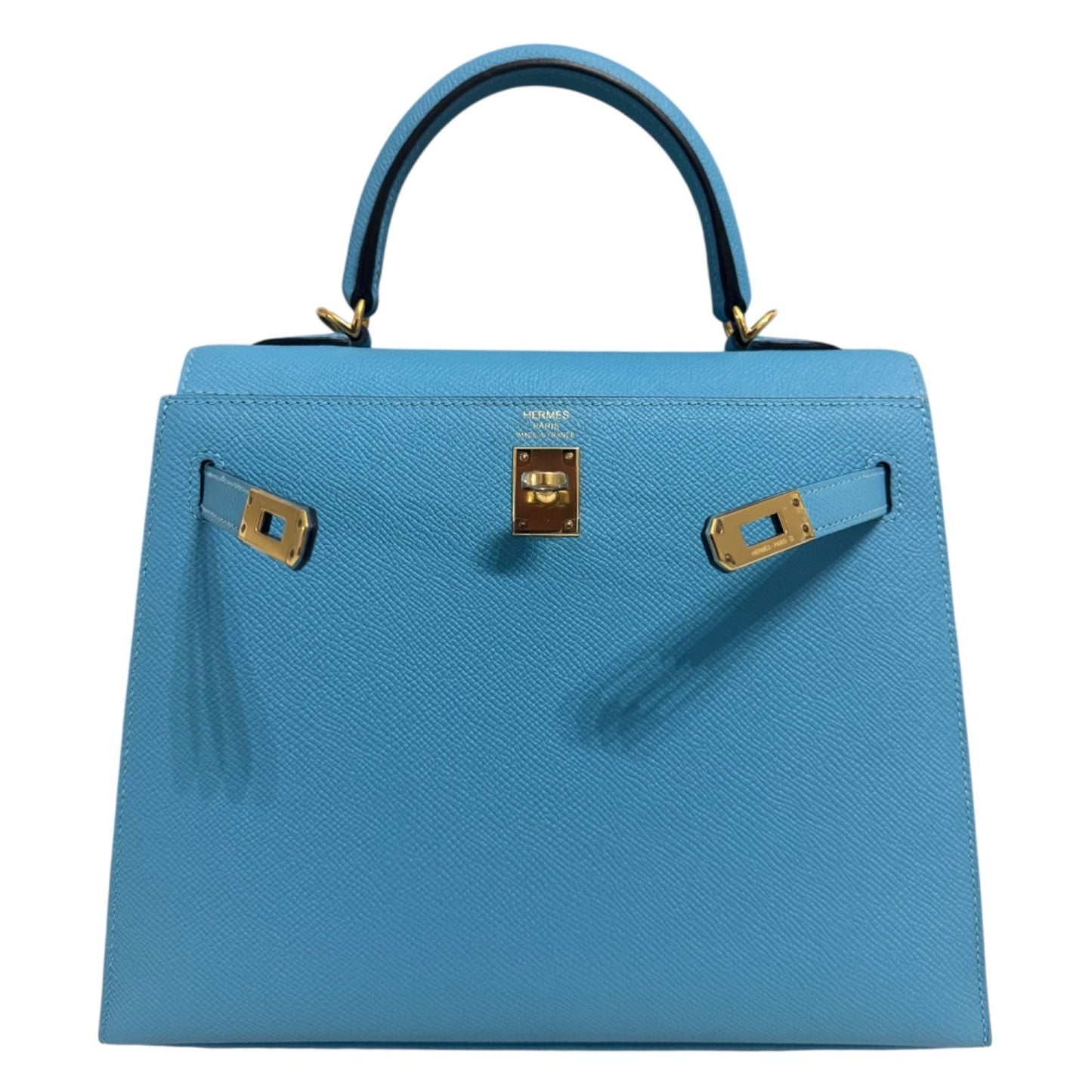 Hermes Kelly 25 Sellier Bleu du Nord Blue Epsom Leather Gold Hardware
