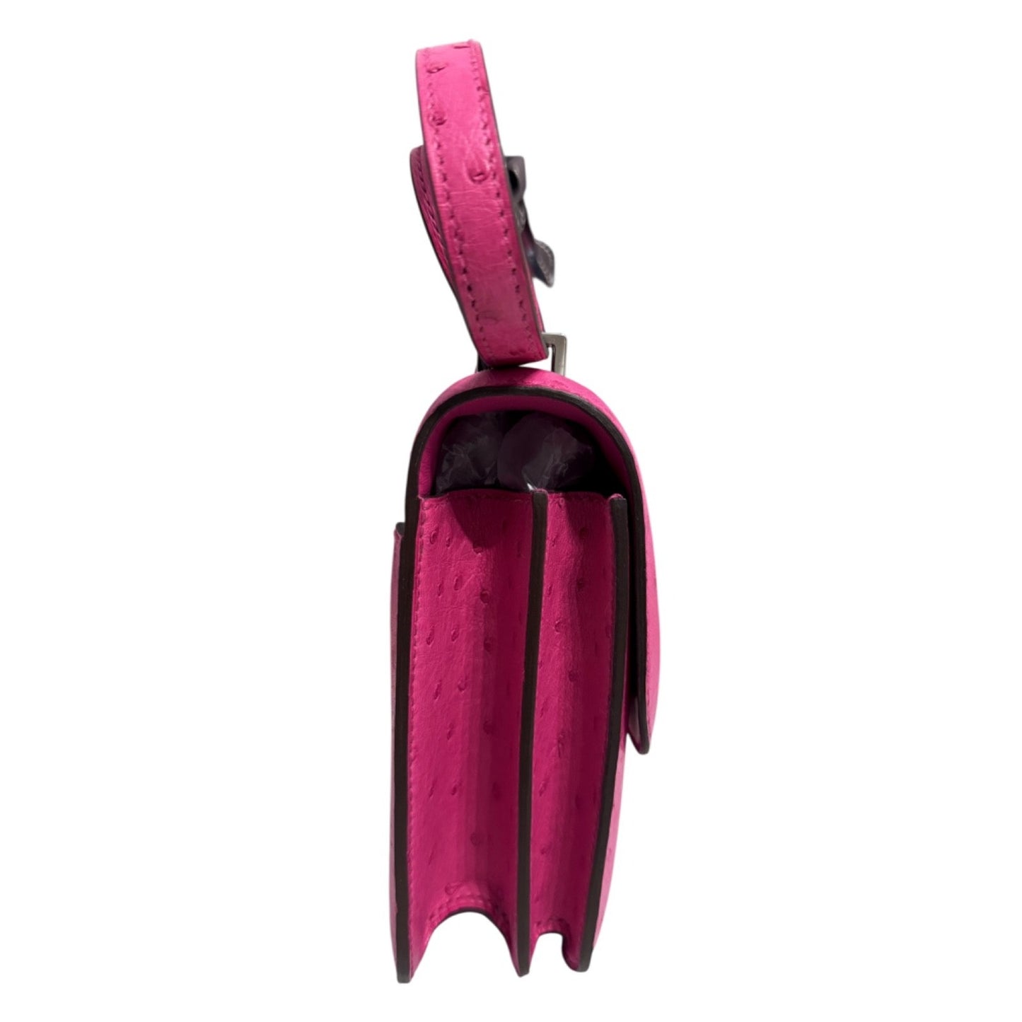 HERMES Constance 18 Mini Rose Tyrien Pink Ostrich Leather Palladium Hardware