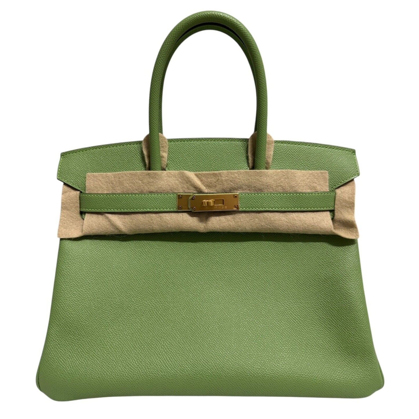 Hermes Birkin 30 Vert Criquet Green Epsom Leather Gold Hardware Handbag