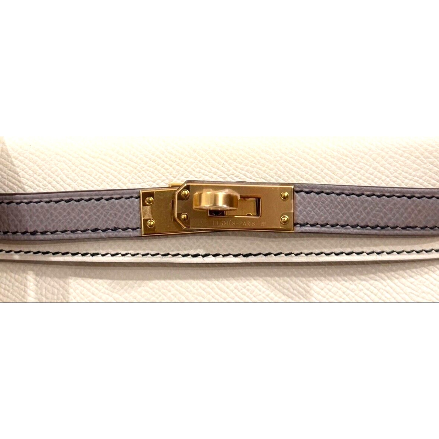 Hermes Kelly Mini 20 Special Order Nata & Gris Mouette Gray Epsom Gold Hardware