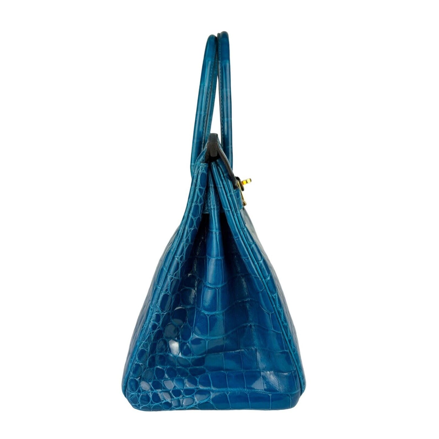 Hermes Birkin 30 Blue Izmir Crocodile Leather Gold Hardware RARE