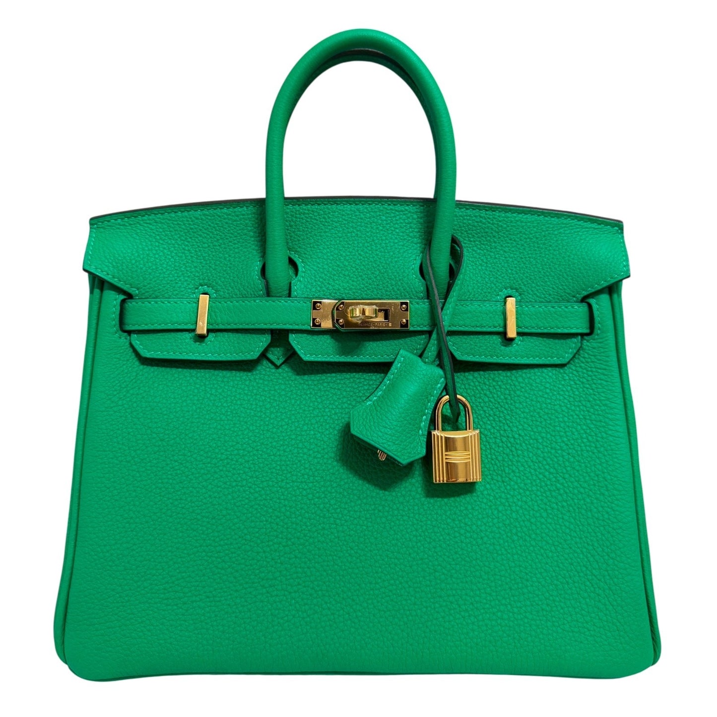 Hermes Birkin 25 Menthe Mint Green Togo Leather Gold Hardware Handbag