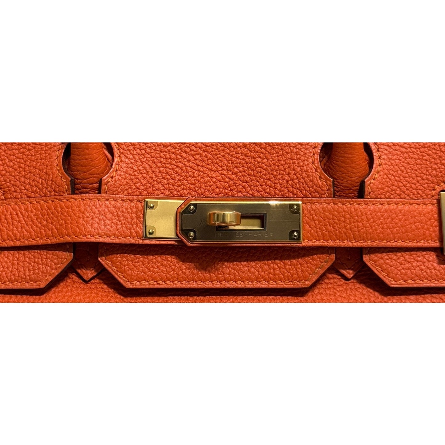Hermes Birkin 30 Feu Orange Leather Gold Hardware RARE
