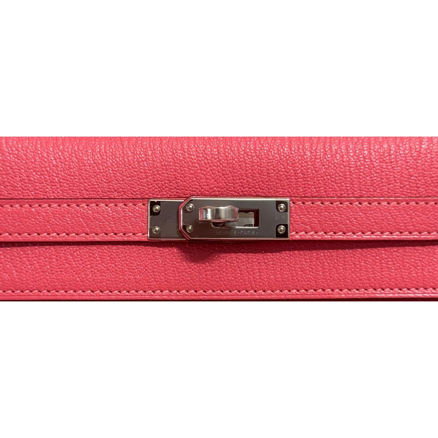 Hermes Kelly 25 Sellier Rose Azalee Azalea Pink Chevre Leather Palladium RARE