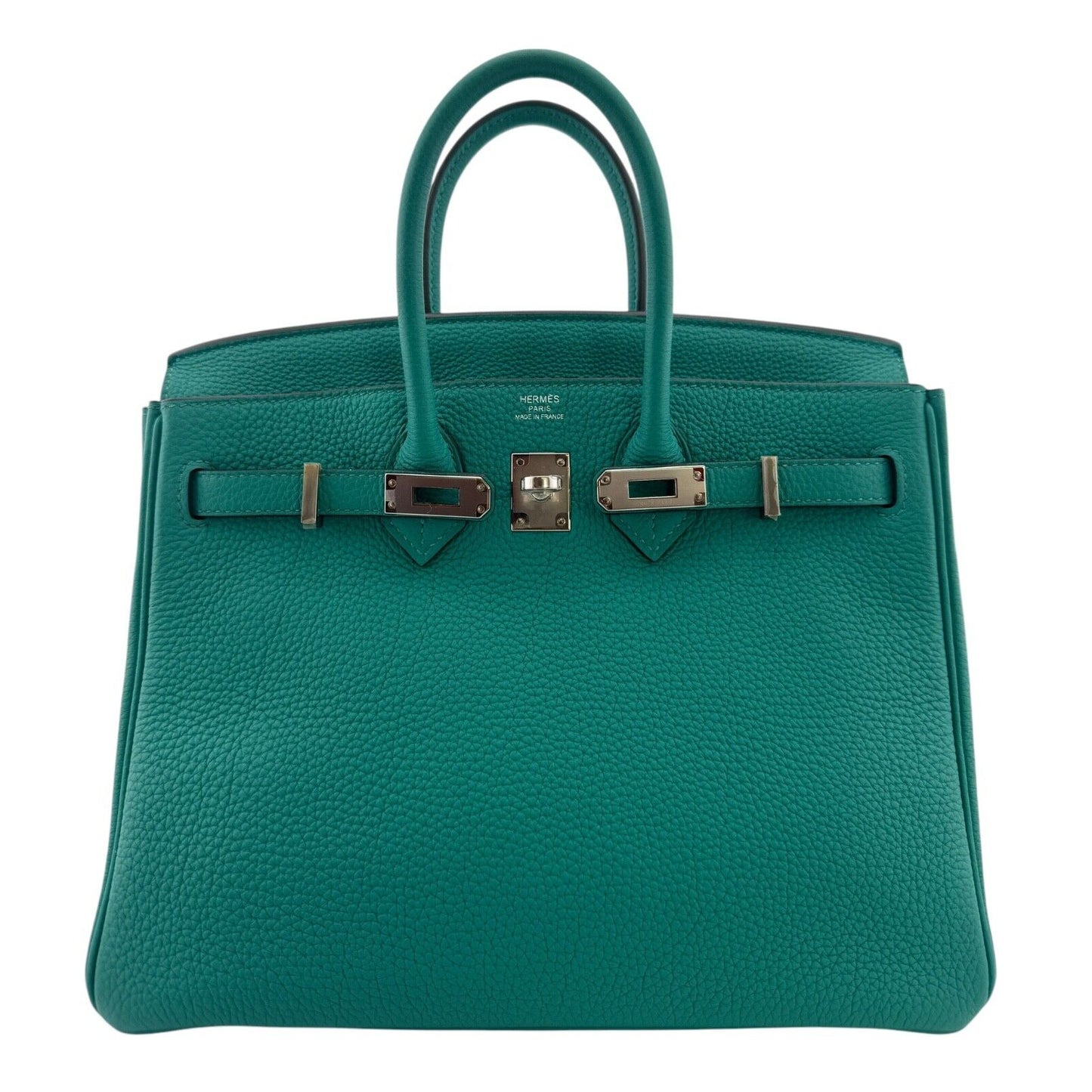 Hermes Birkin 25 Vert Verone Green Togo Leather Palladium Hardware Handbag RARE