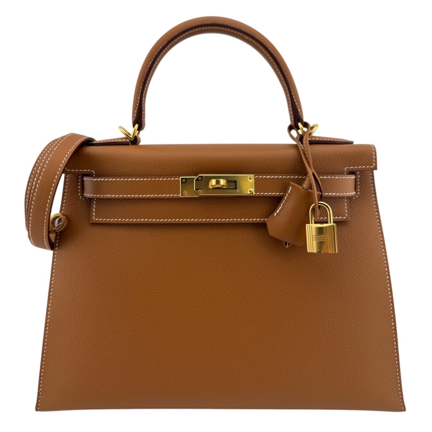 Hermes Kelly 28 Sellier Gold Tan Epsom Leather Gold Hardware
