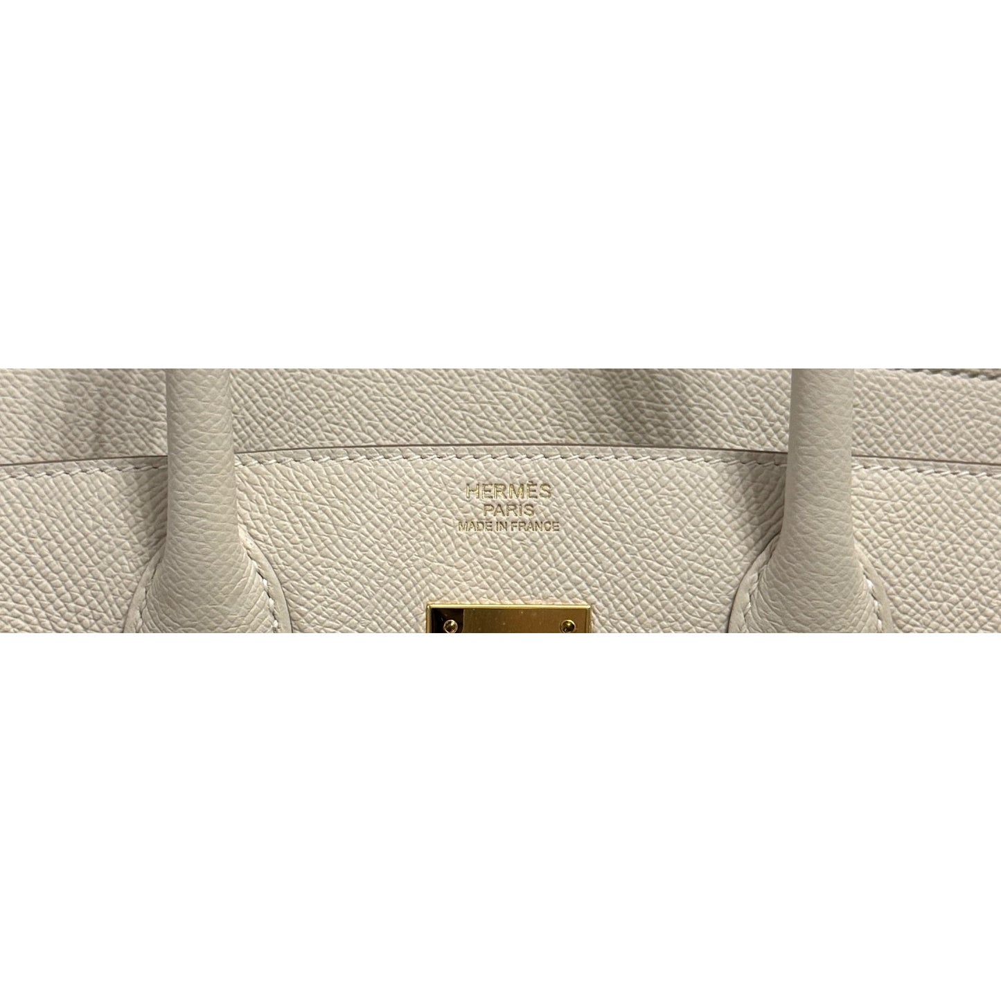 Hermes Birkin 30 Craie White Epsom Leather Gold Hardware Handbag