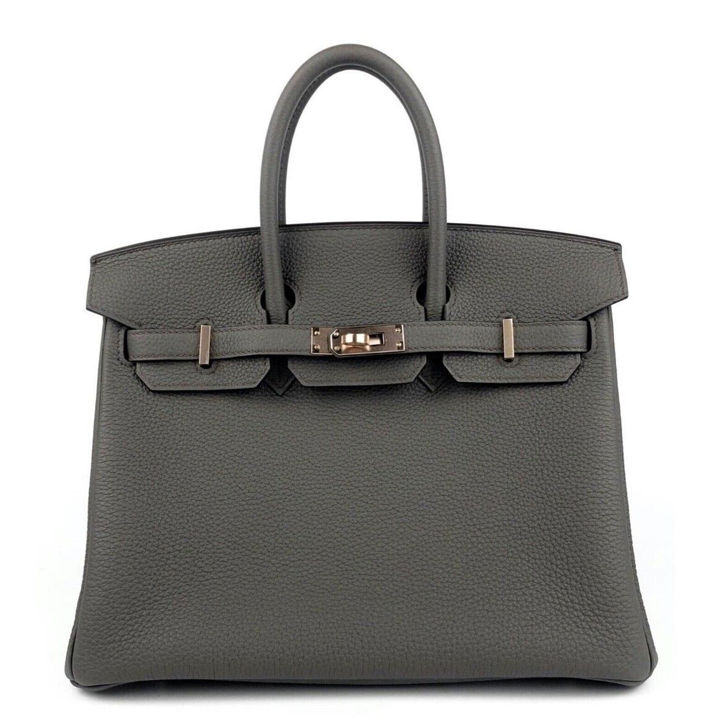 Hermes Birkin 25 Etain Gray Grey Togo Leather Rose Gold Hardware