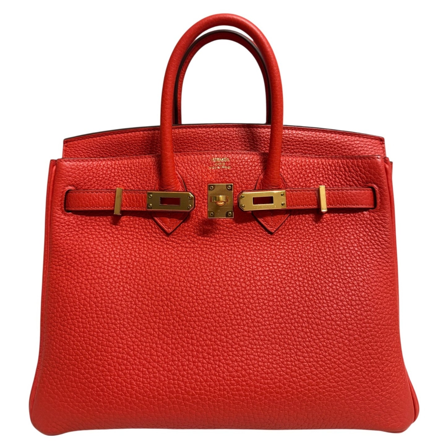 Hermes Birkin 25 Poppy Orange Togo Leather Gold Hardware RARE