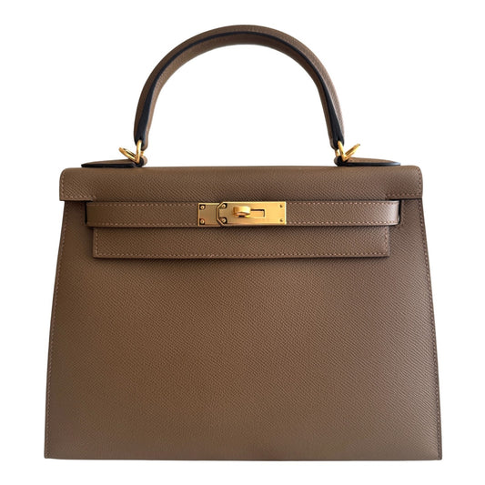 Hermes Kelly 28 Sellier Alezan Brown Tan Epsom Leather Gold Hardware RARE