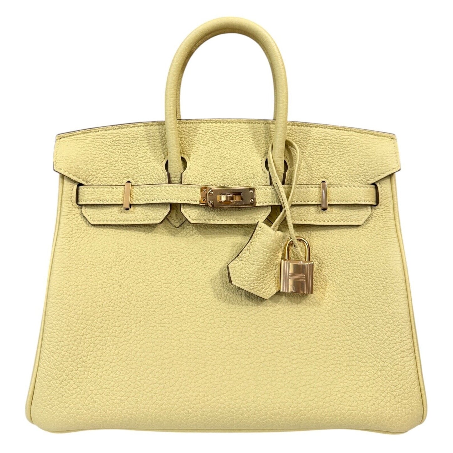 Hermes Birkin 25 Jaune Poussin Yellow Togo Leather Gold Hardware Handbag RARE
