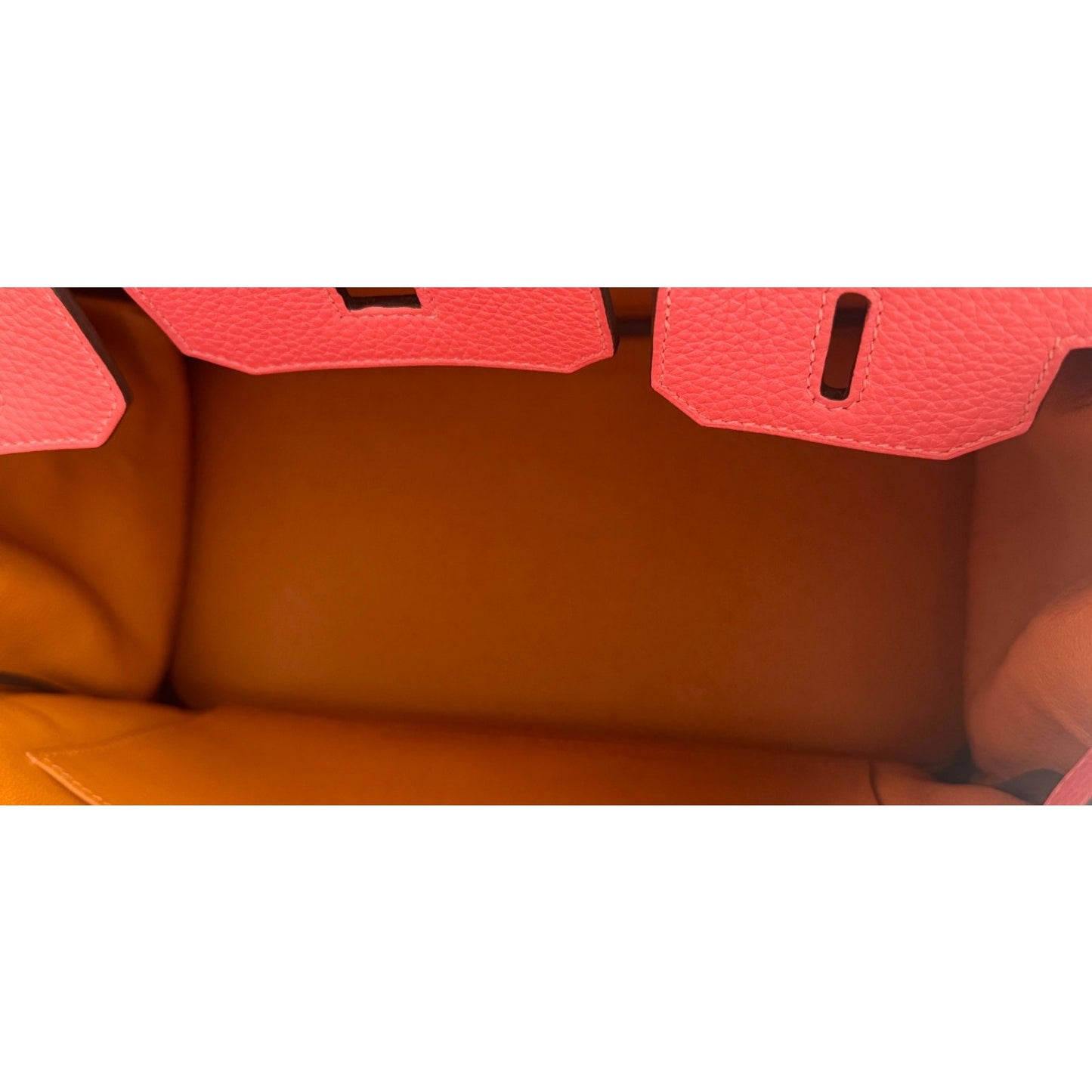 Hermes Birkin 30 Verso Rose Texas Pink Orange Togo Leather Palladium Hardware