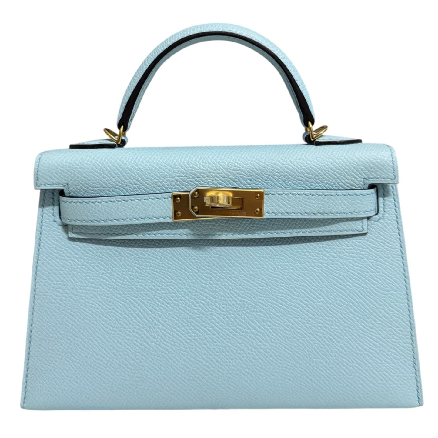 Hermes Kelly Mini 20 Bleu Zephyr Blue Epsom Leather Gold Hardware RARE