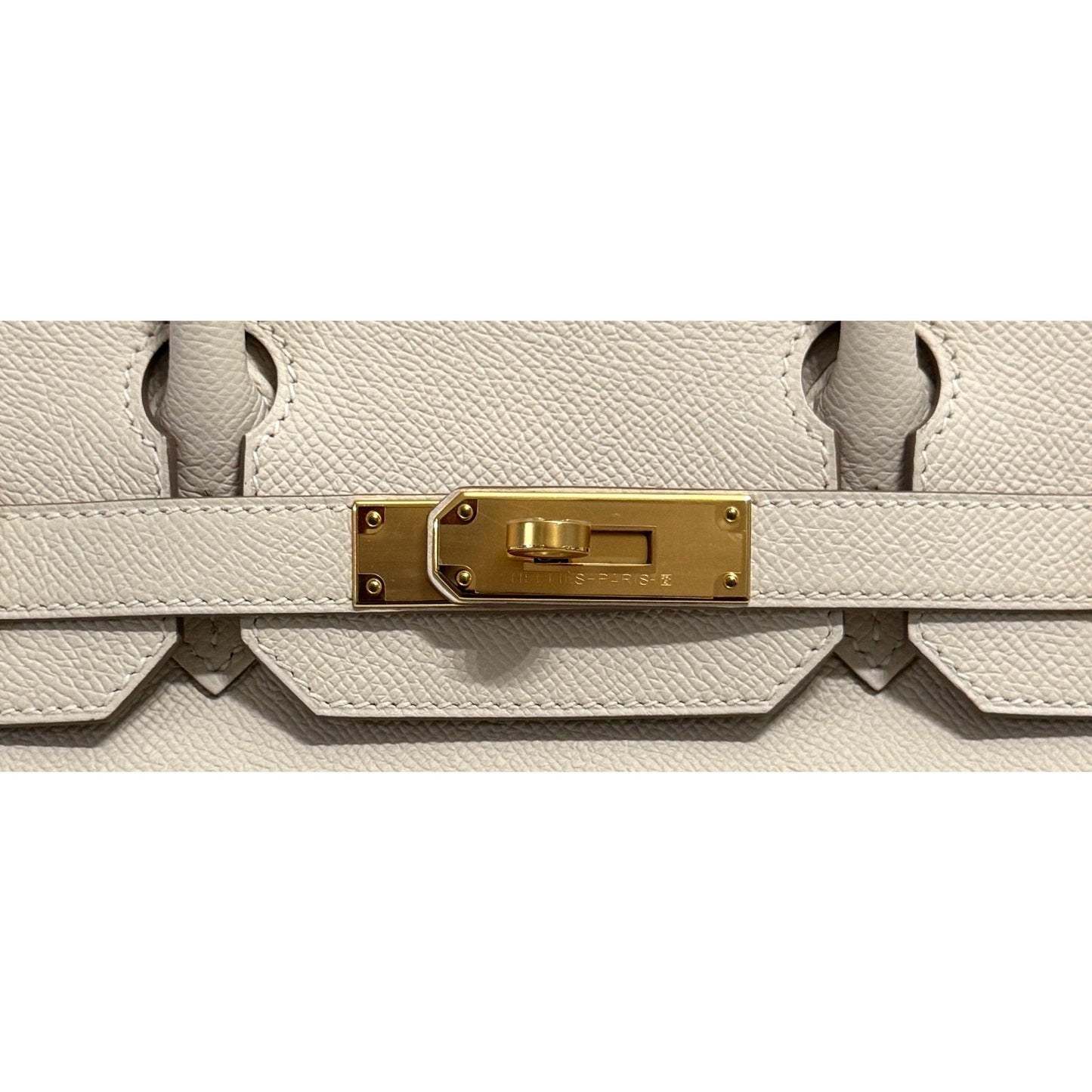 Hermes Birkin 30 Craie White Epsom Leather Gold Hardware Handbag