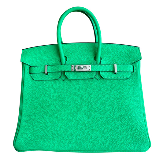 Hermes Birkin 25 Vert Comics Green Togo Leather Palladium Hardware New