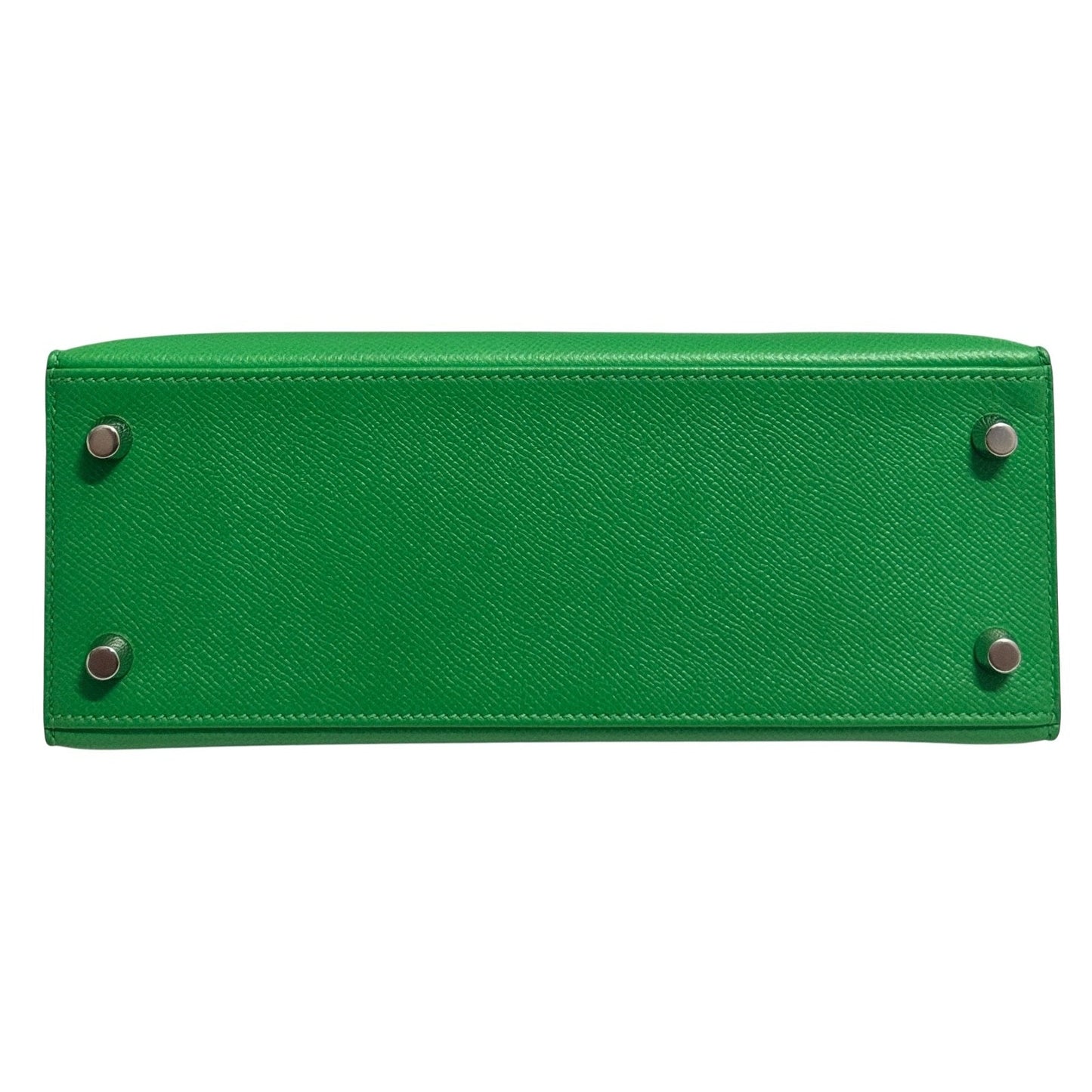 Hermes Kelly 25 Sellier Bamboo Bambou Green Epsom Leather Palladium Hardware