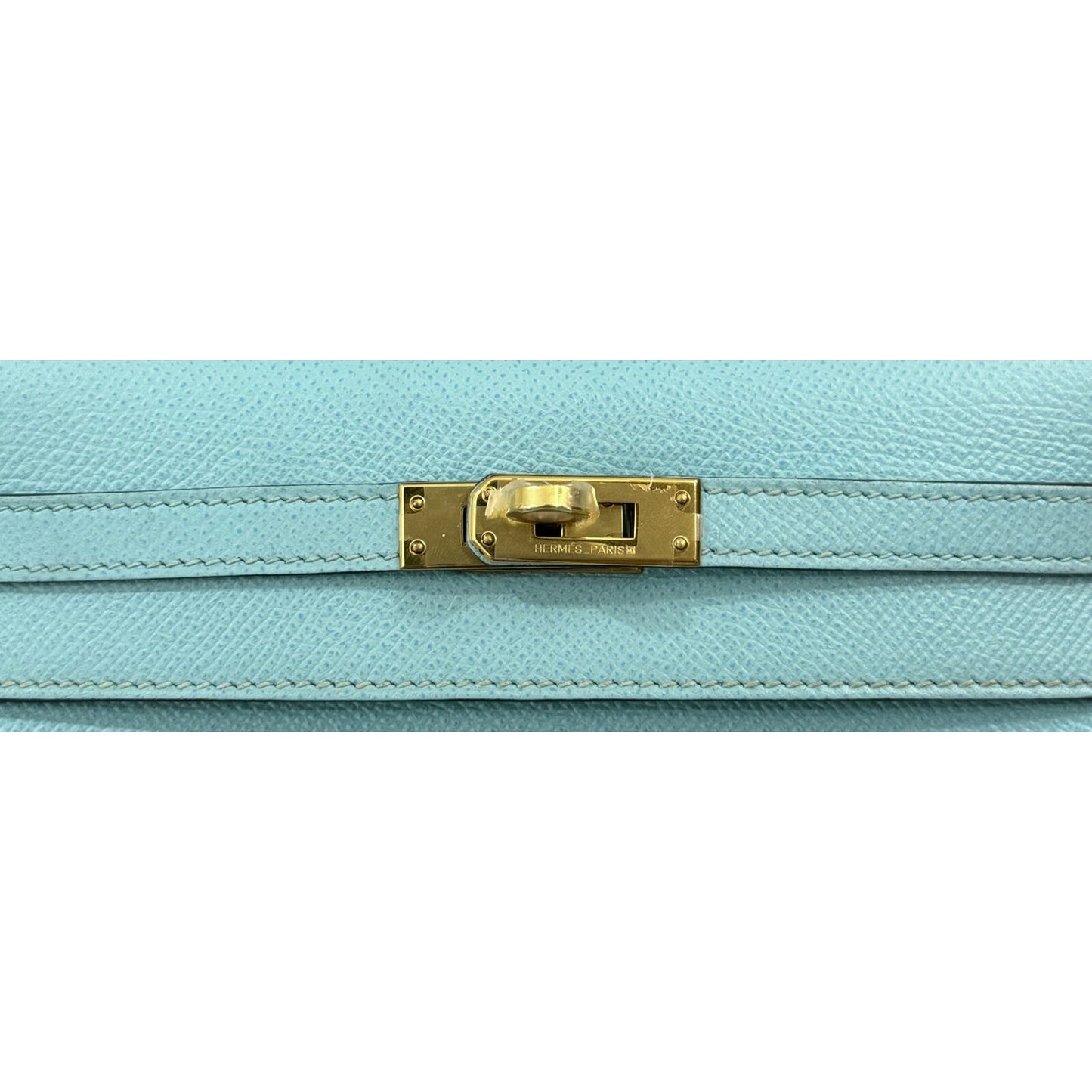 Hermes Kelly 25 Sellier Blue Atoll Tiffany Blue Epsom Leather Gold Hardware