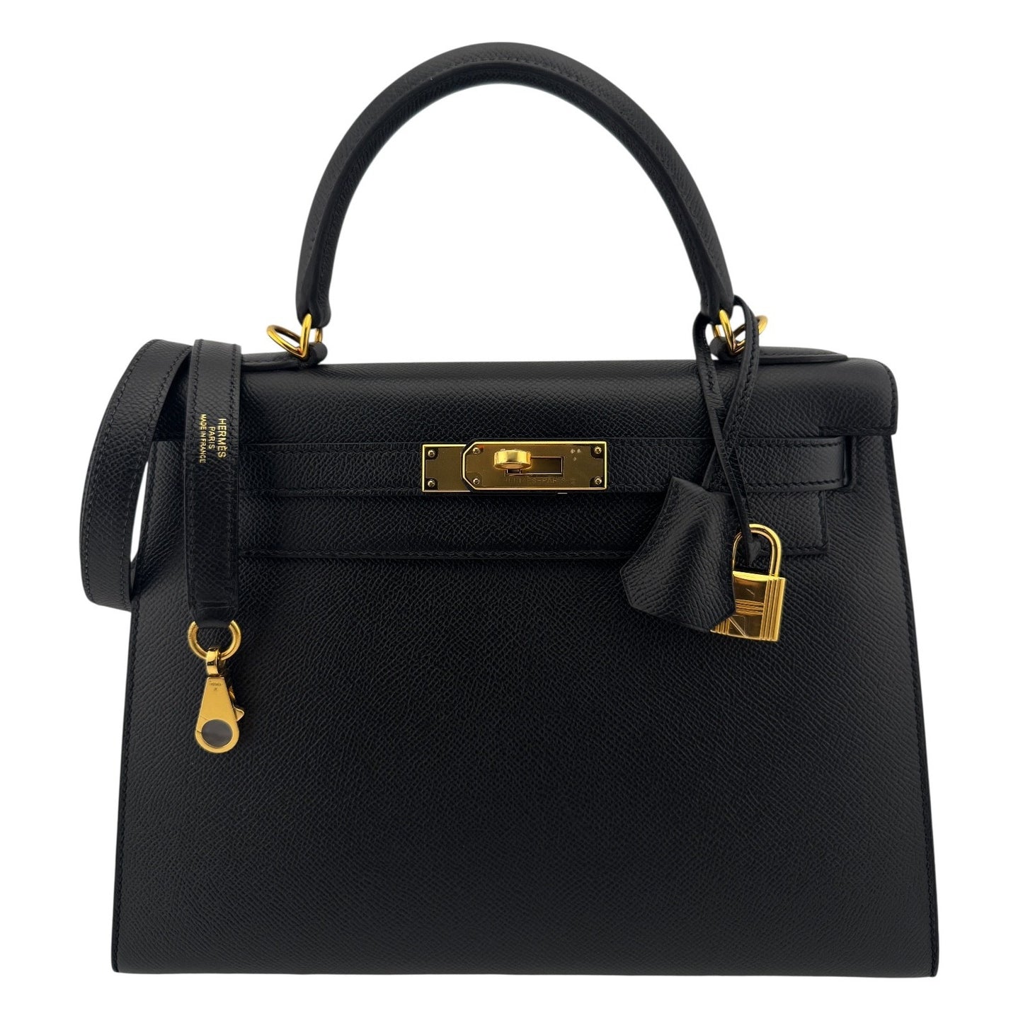Hermes Kelly 28 Sellier Black Noir Epsom Leather Gold Hardware