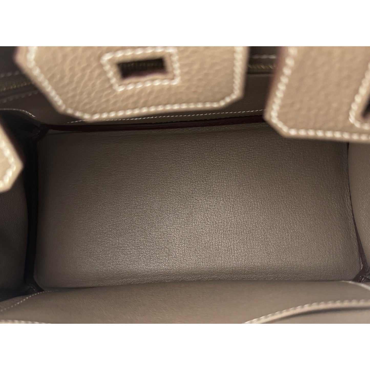 Hermes Birkin 25 Etoupe Grey Gray Togo Leather Gold Hardware Handbag RARE