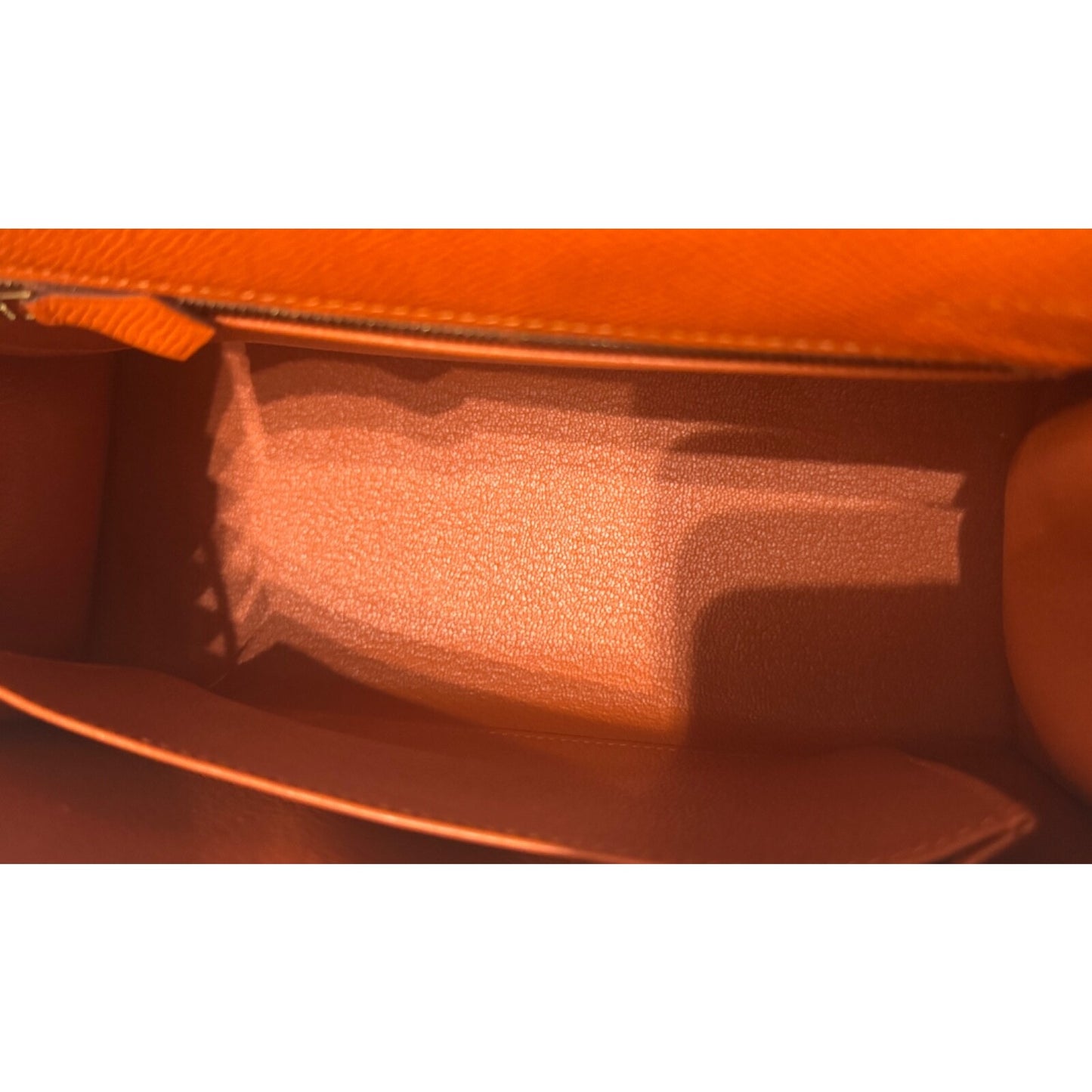 Hermes Kelly 25 Sellier Feu Orange Epsom Leather Gold Hardware