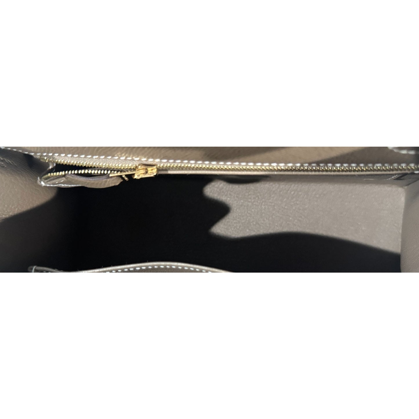 Hermes Kelly 25 Sellier Etoupe Gray Epsom Leather Gold Hardware