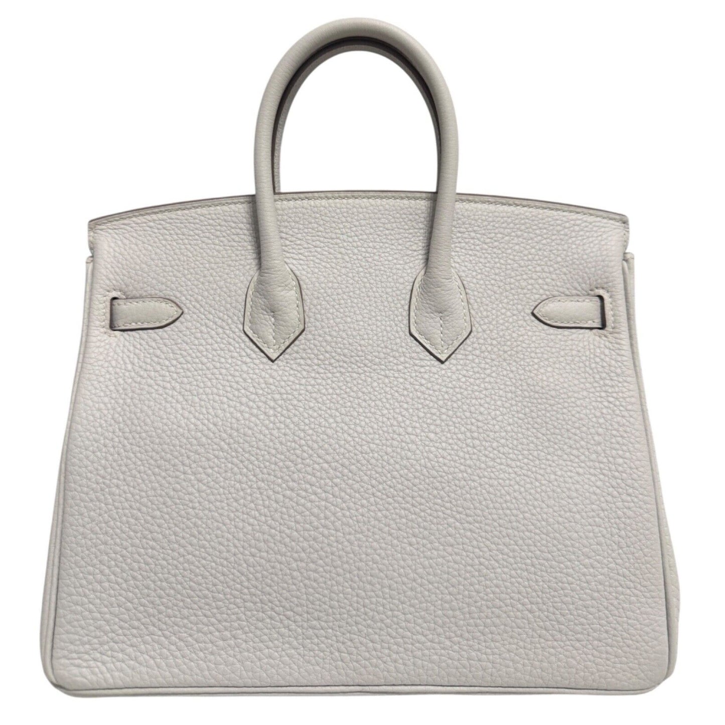 Hermes Birkin 25 Gris Pale Gray Grey Togo Leather Gold Hardware Handbag NEW