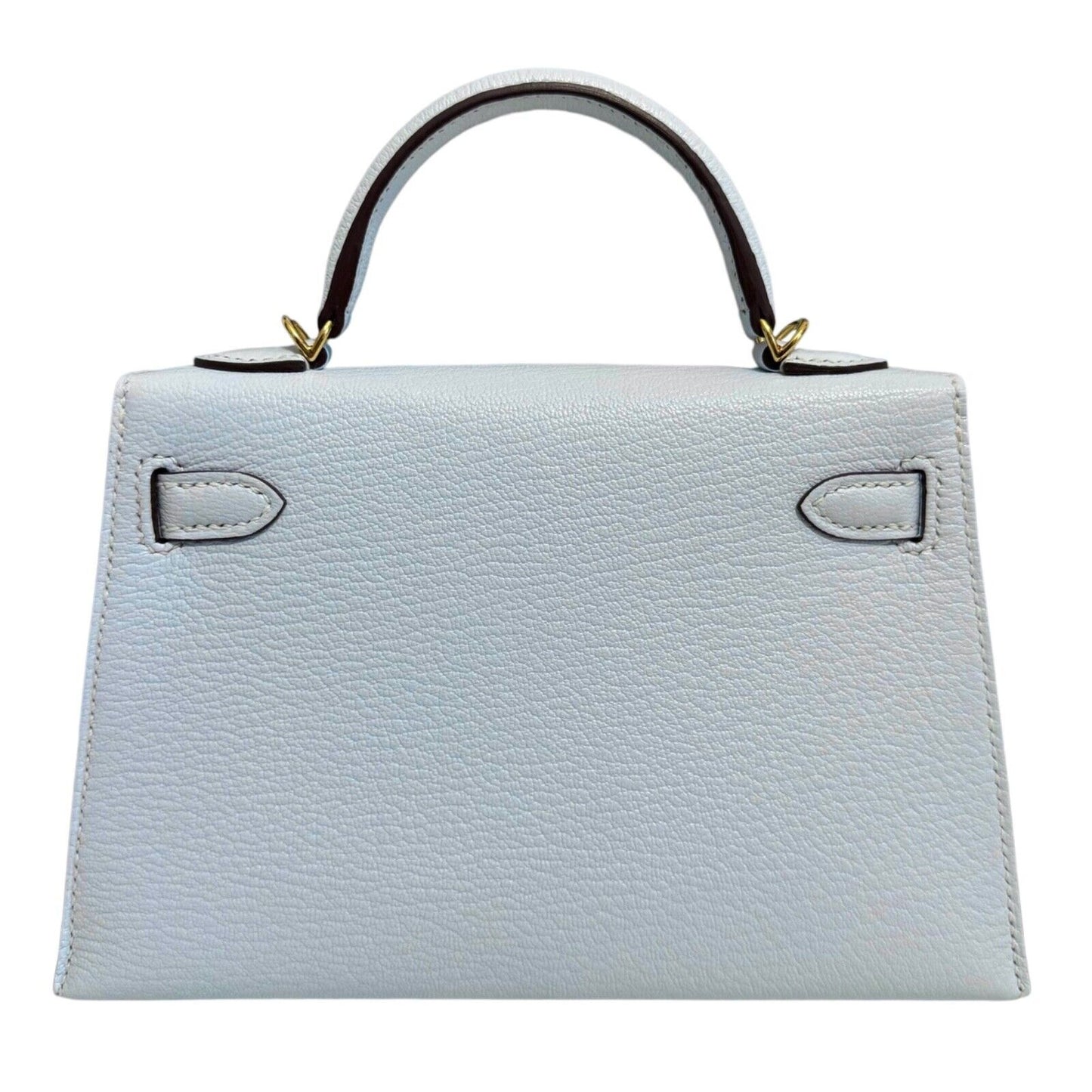 Hermes Kelly Mini 20 Blue Brume Baby Blue Chèvre Palladium Hardware