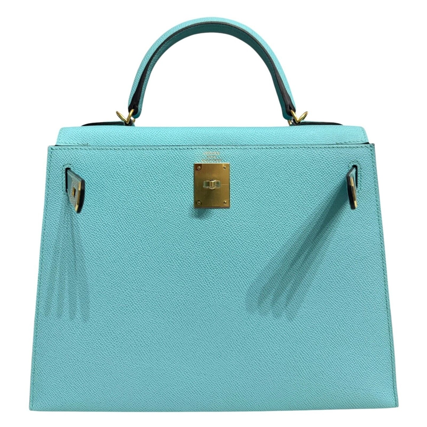 Hermes Kelly 28 Sellier Blue Atoll Tiffany Blue Epsom Leather Gold Hardware