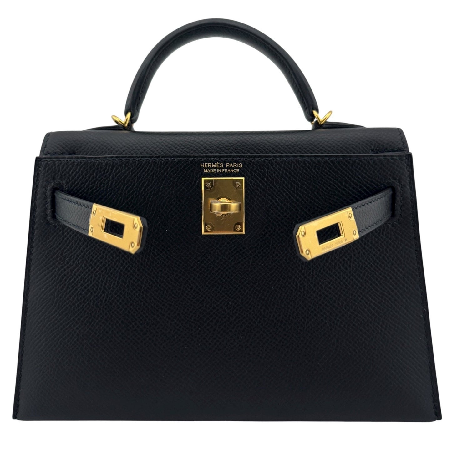 Hermes Kelly Mini 20 Black Noir Epsom Leather Gold Hardware