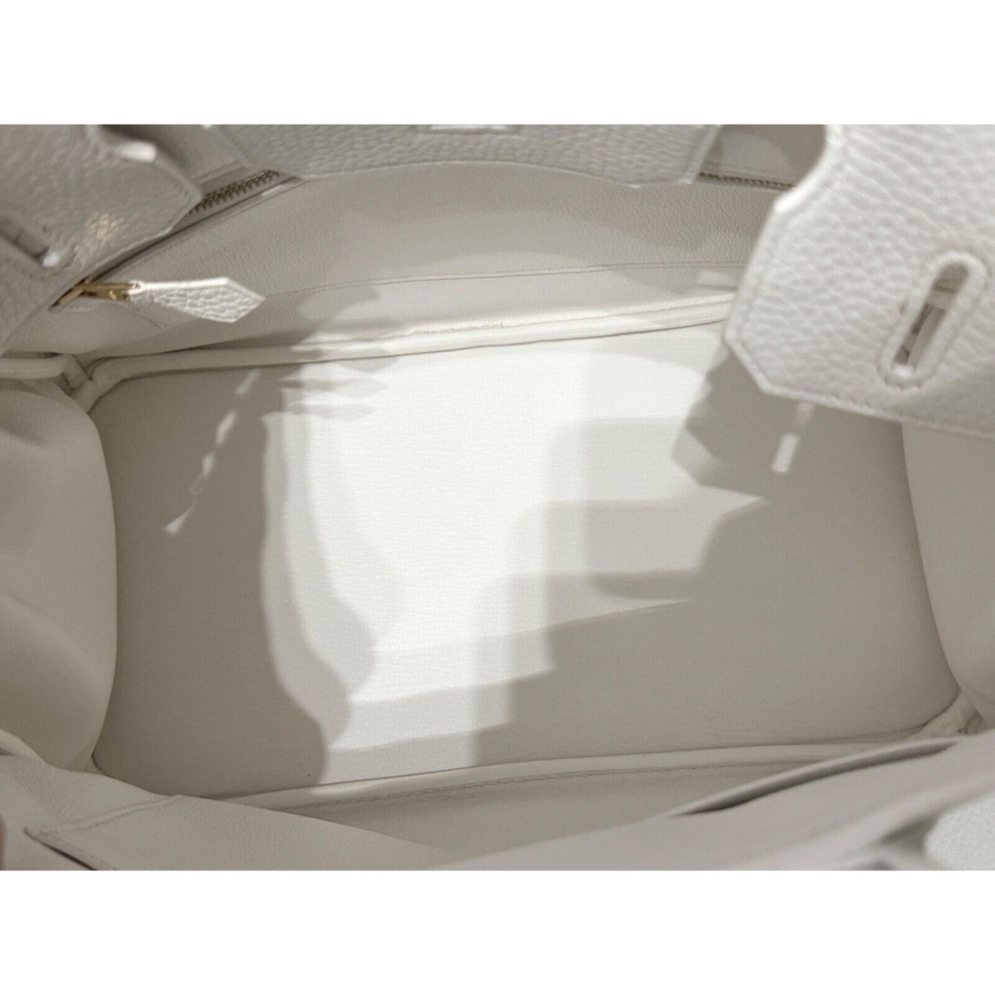 Hermes Birkin 30 White Blanc Leather Gold Hardware Handbag RARE