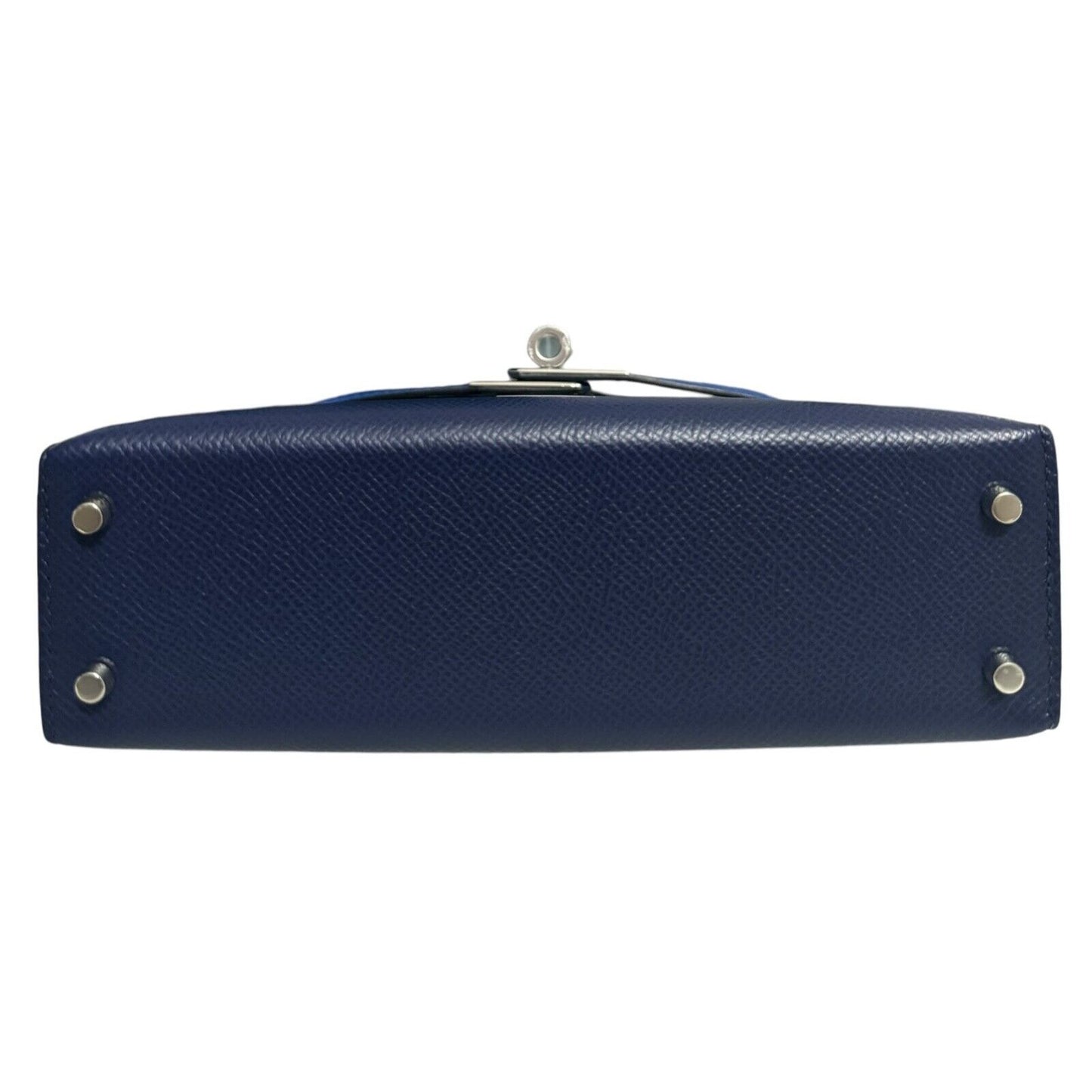 Hermes Kelly Mini 20 Blue Sapphire Blue France Black Epsom Leather Palladium HWR