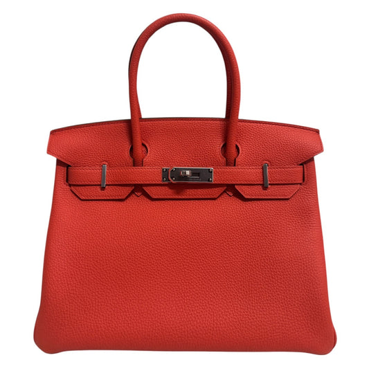 Hermes Birkin 30 Rouge Pivoine Red Togo Leather Palladium Hardware