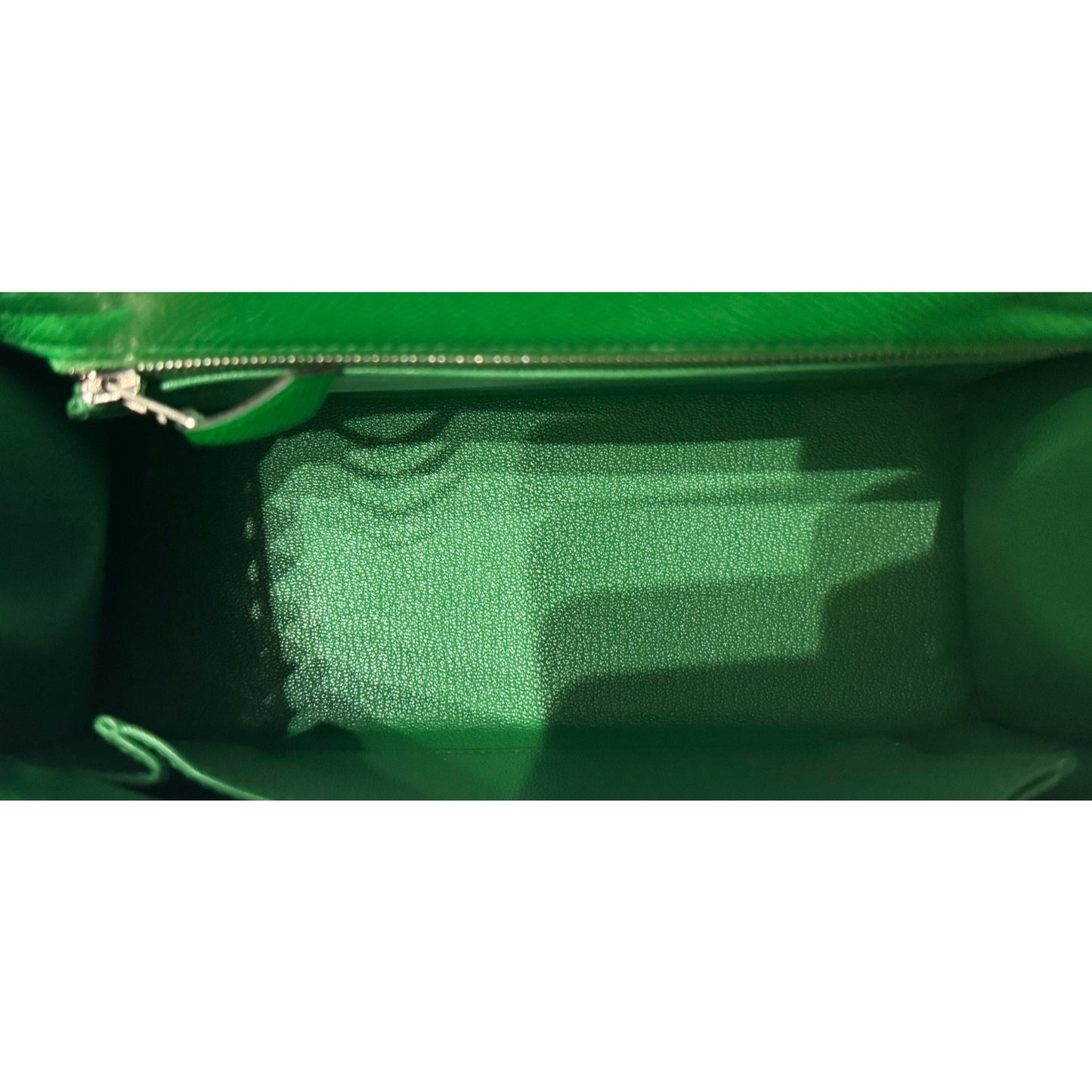 Hermes Kelly 25 Sellier Bamboo Bambou Green Epsom Leather Palladium Hardware