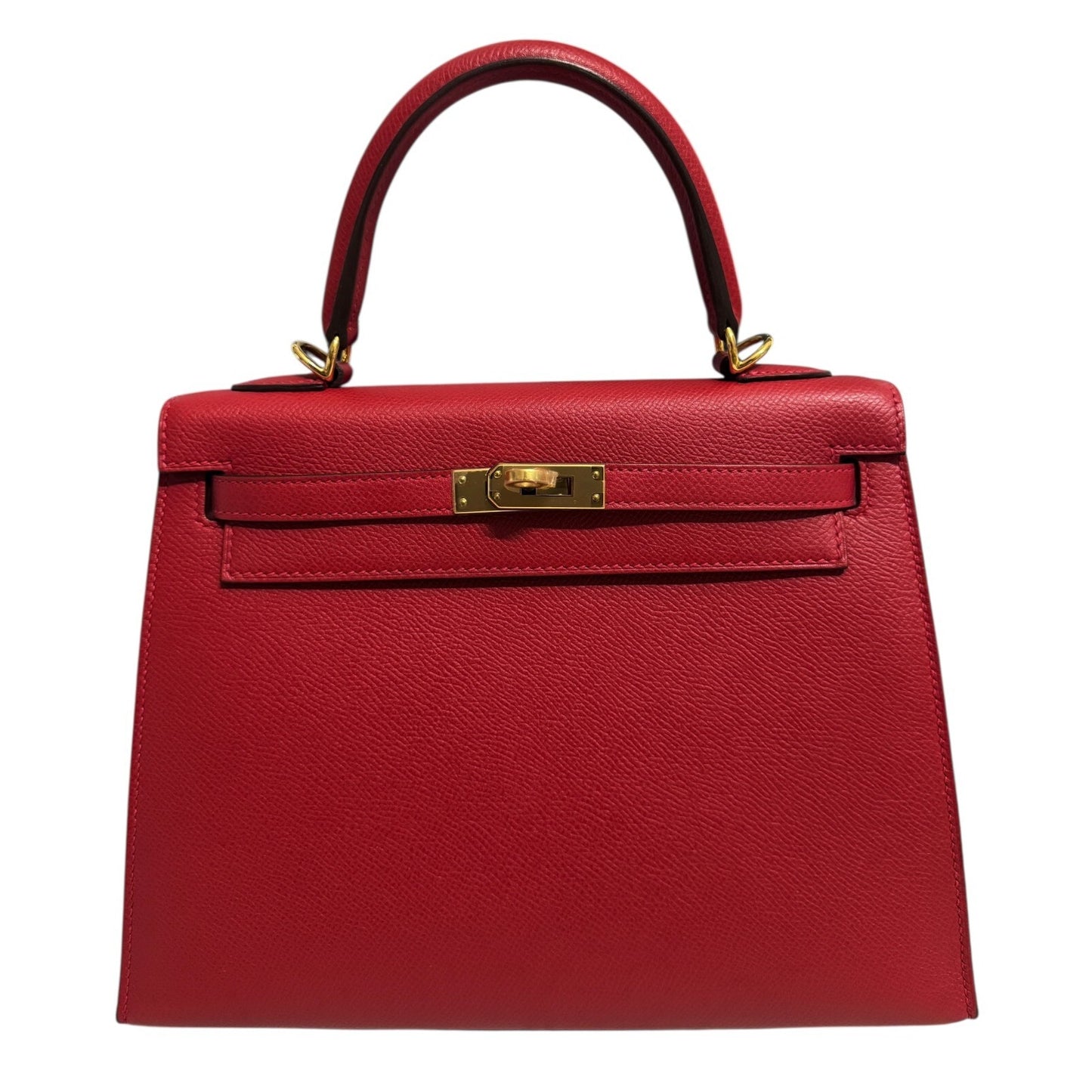 Hermes Kelly 25 Sellier Rouge Casaque Red Epsom Leather Gold Hardware