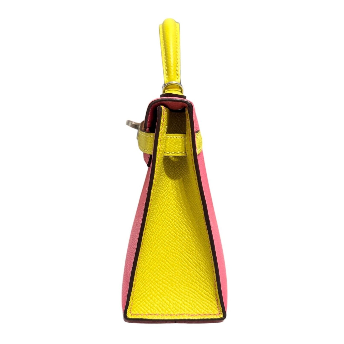 Hermes Kelly Mini 20 Special Order Rose Azalee Pink Lime Yellow Epsom Palladium Hardware