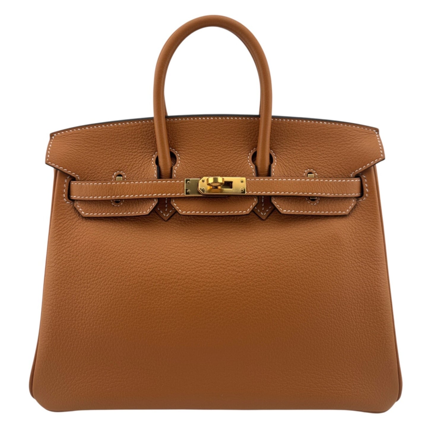 Hermes Birkin 25 Gold Tan Novillo Leather Gold Hardware Handbag