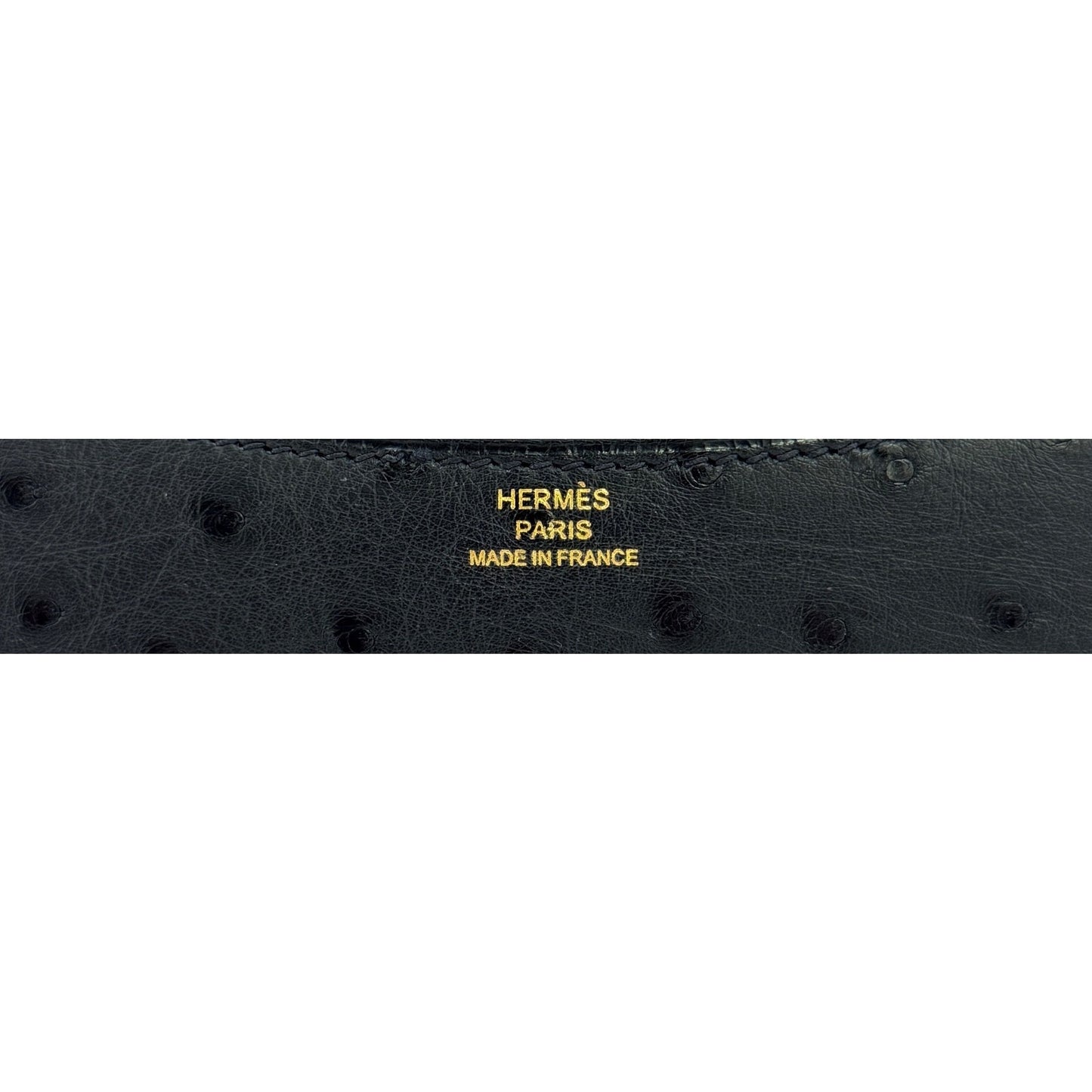 HERMES Constance 18 Mini Black Noir Ostrich Leather Gold Hardware RARE