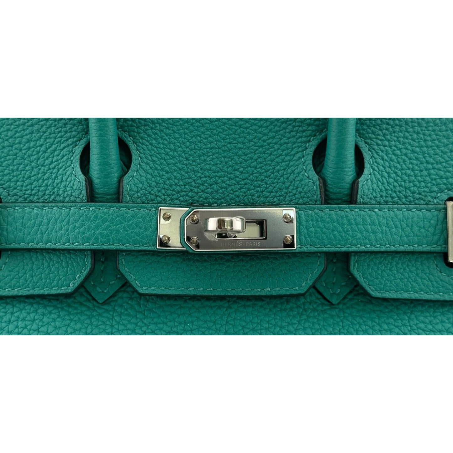 Hermes Birkin 25 Vert Verone Green Togo Leather Palladium Hardware Handbag RARE