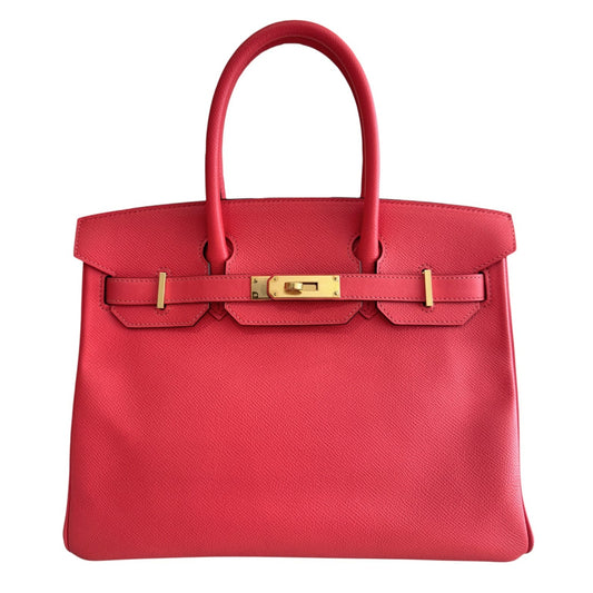 Hermes Birkin 30 Rose Jaipur Pink Epsom Leather Gold Hardware