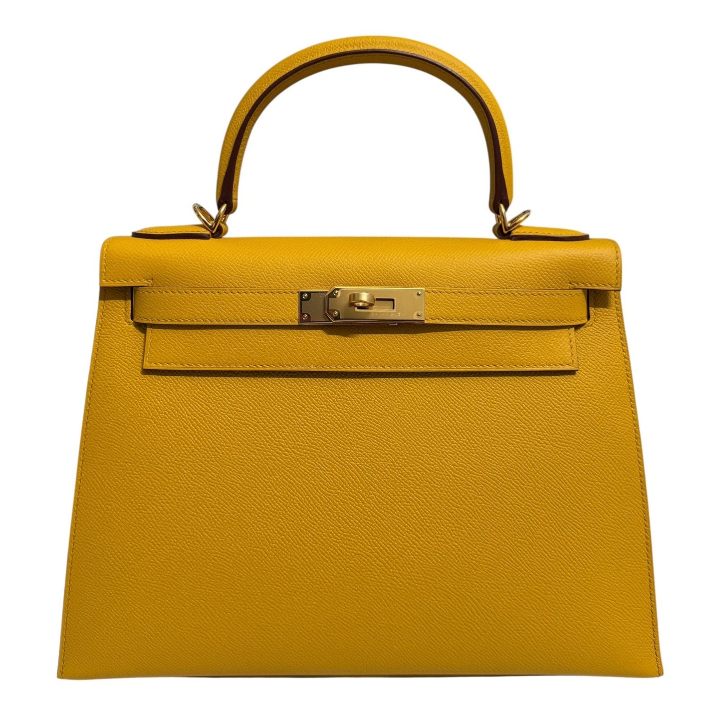 Hermes Kelly 28 Sellier Jaune Ambre Yellow Epsom Leather Gold Hardware