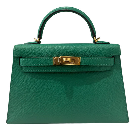 Hermes Kelly Mini 20 Vert Vertigo Green Epsom Leather Gold Hardware