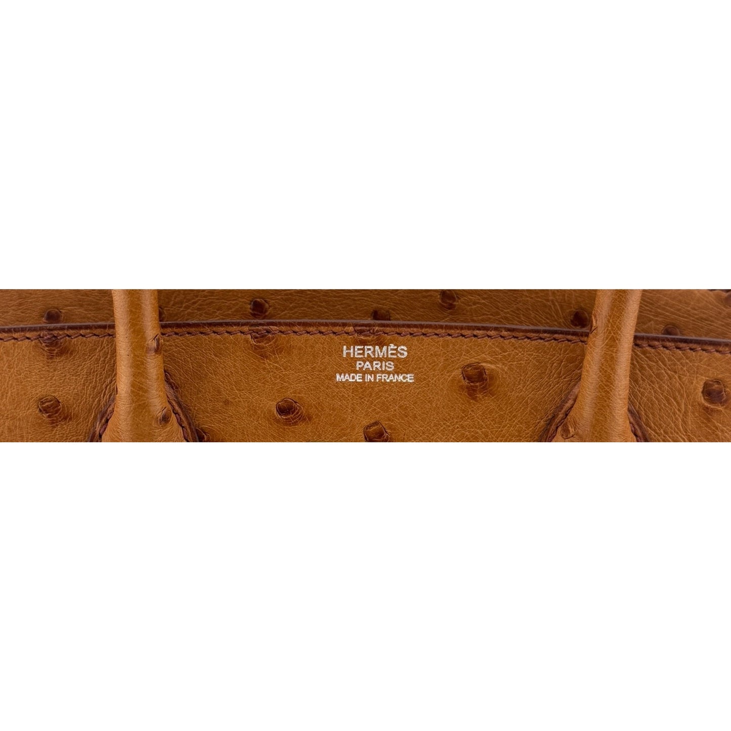 Hermes Birkin 30 Gold Camel Tan Ostrich Leather Palladium Hardware RARE